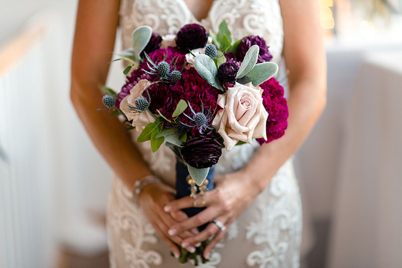 The bride holding her bridal Bouquet