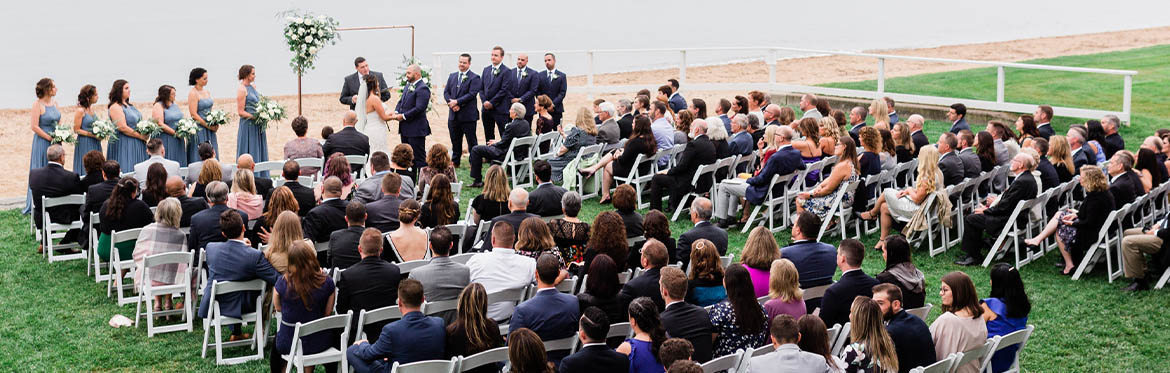 Cameron and Matt tie the knot on the shore of Long Island Sound