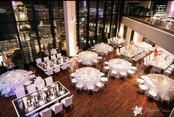 An overhead shot of the State Room ballroom located in downtown Boston