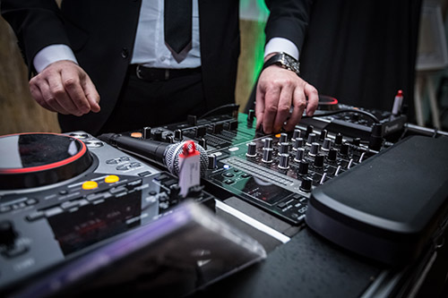 DJ console at a wedding party