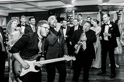 Boston Premier musicians performing at a Newport wedding