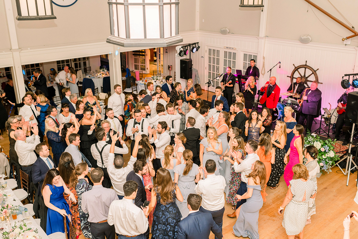 Guests dancing to the music of a Boston Wedding Band