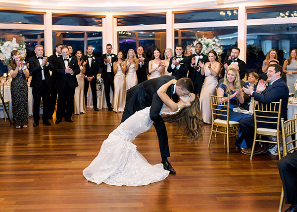 A Bride and groom dancing to the music of a Boston Wedding Band