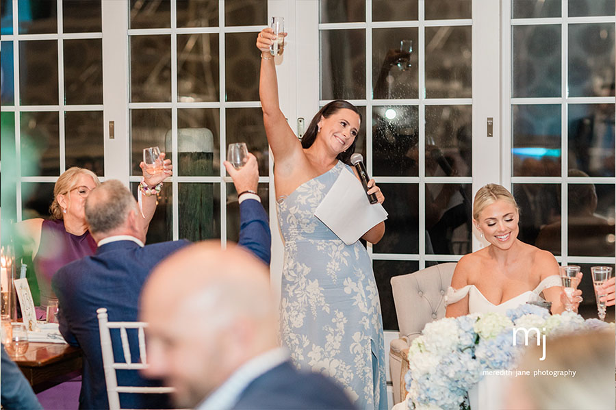 Toasting the bride and groom