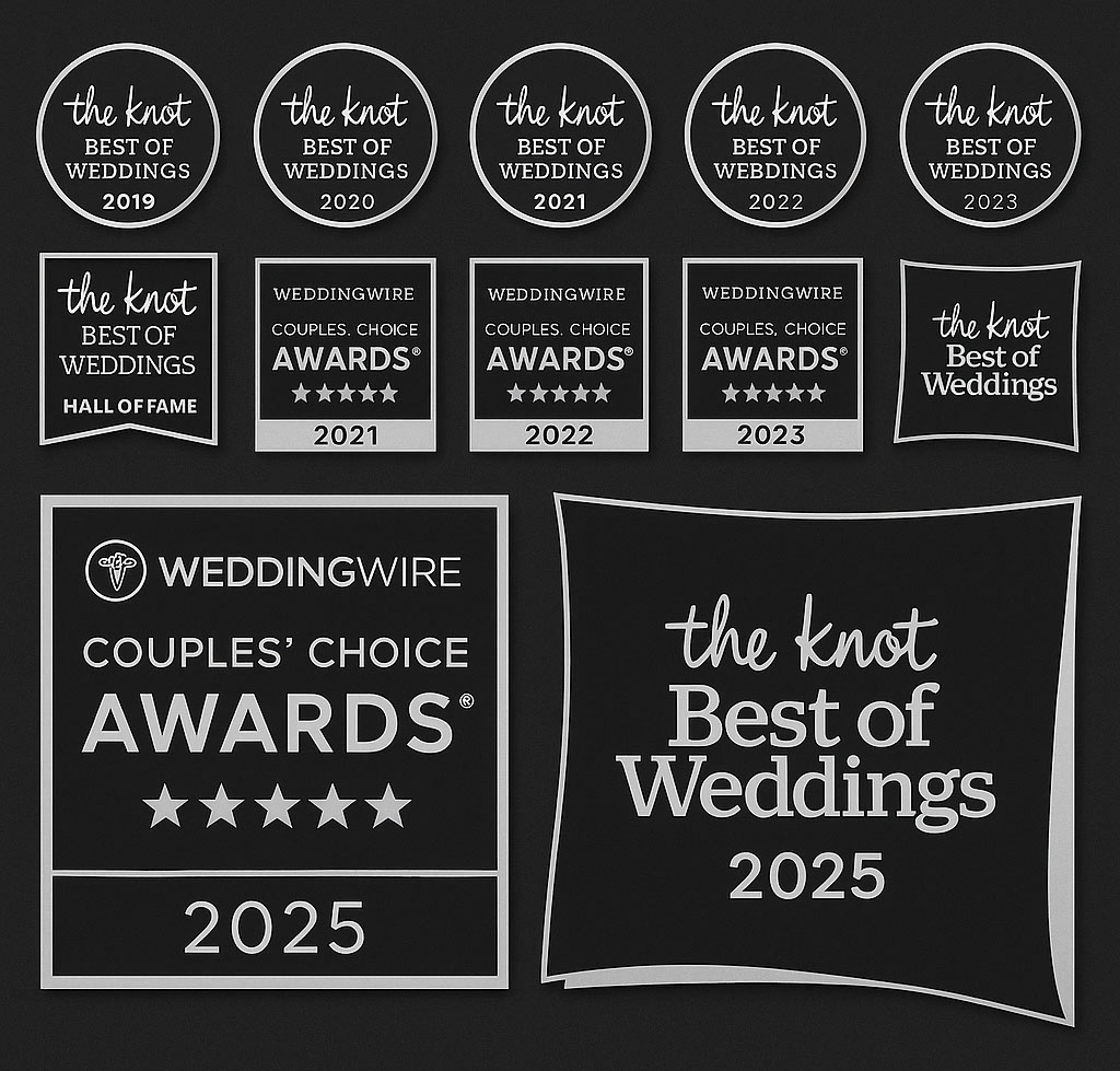 Boston Best Wedding awards from 2019 - 2025