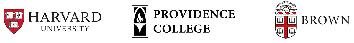 University logos from Harvard, Providence College and Brown University