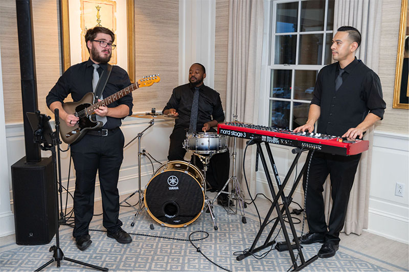 Our cocktail hour trio performing for guests at the Wellesley Country Club