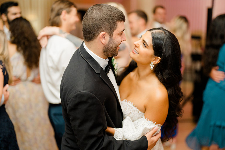 Anjali and Phil dancing together at their wedding at Beauport Hotel in Gloucester, Massachusetts
